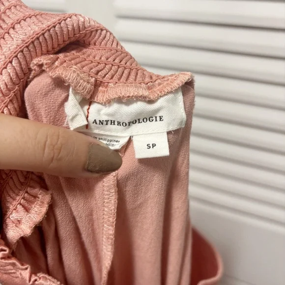 Anthropologie Womens Satin Peach Elastic Waist Balloon Harem Pants Size S - Picture 5 of 6